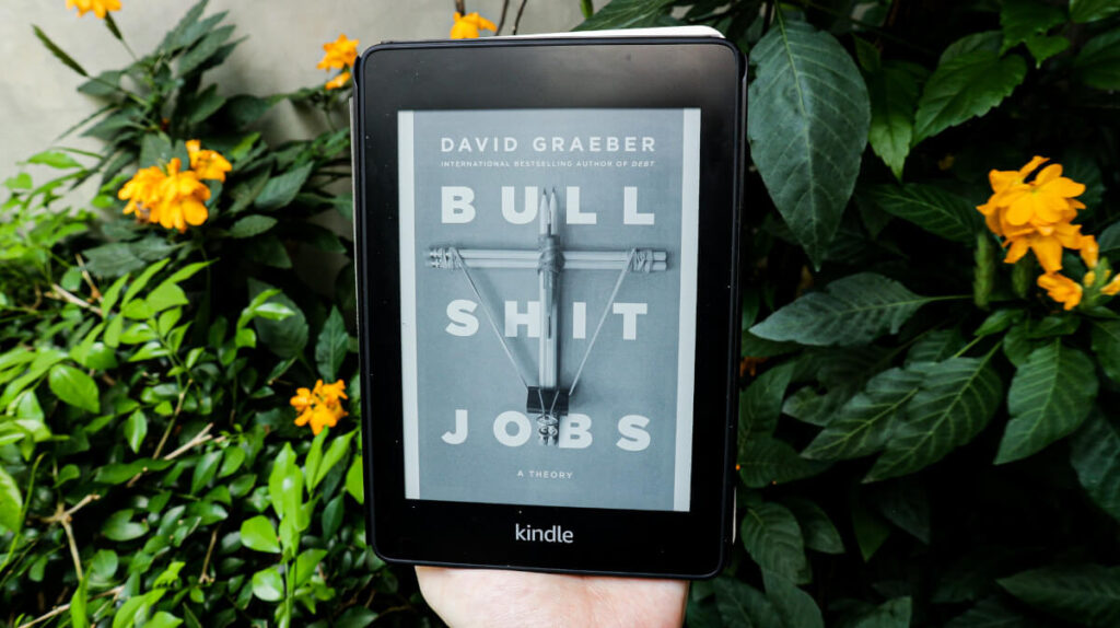 Bullshit Jobs cover on kindle