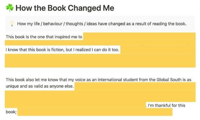 How the book changed me