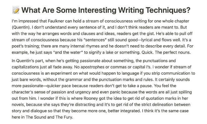 What are some interesting writing techniques